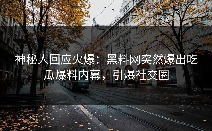 神秘人回应火爆：黑料网突然爆出吃瓜爆料内幕，引爆社交圈