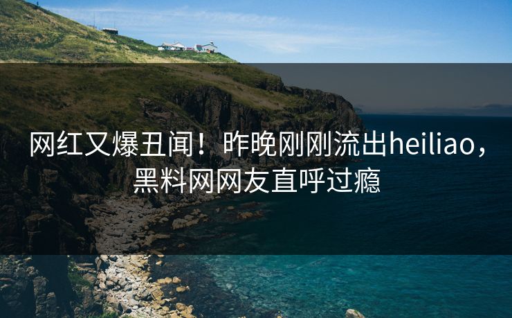 网红又爆丑闻！昨晚刚刚流出heiliao，黑料网网友直呼过瘾
