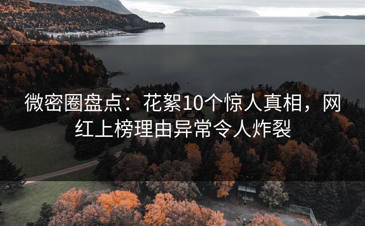 微密圈盘点：花絮10个惊人真相，网红上榜理由异常令人炸裂